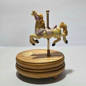 Willitts Musical Carousel Horse with Wood Base Plays Edelweiss # 8714